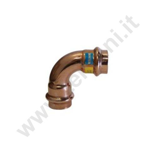 002PR22 - CURVA FEMMINA FEMMINA A 90° IN RAME A PRESSARE  D. 22
